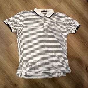 Men’s G Fore G/Fore White Polo Shirts Men’s Size XL X-Large Black Stripes